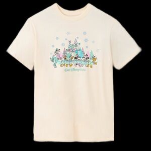 Disney’s Mickey & Friends Holiday Short Sleeve T-Shirt in Cream - Size XL - NWT